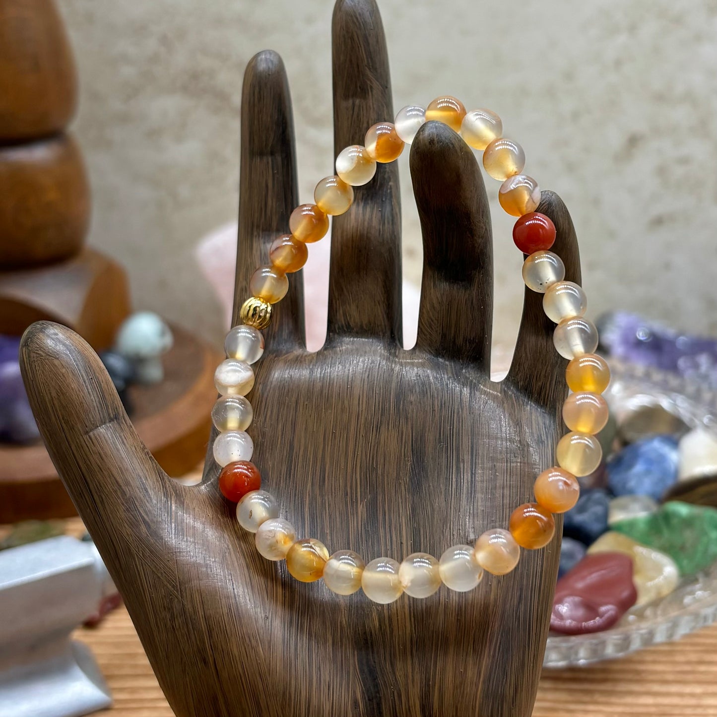 Orange Carnelian Stretchy Bracelet 6mm beads