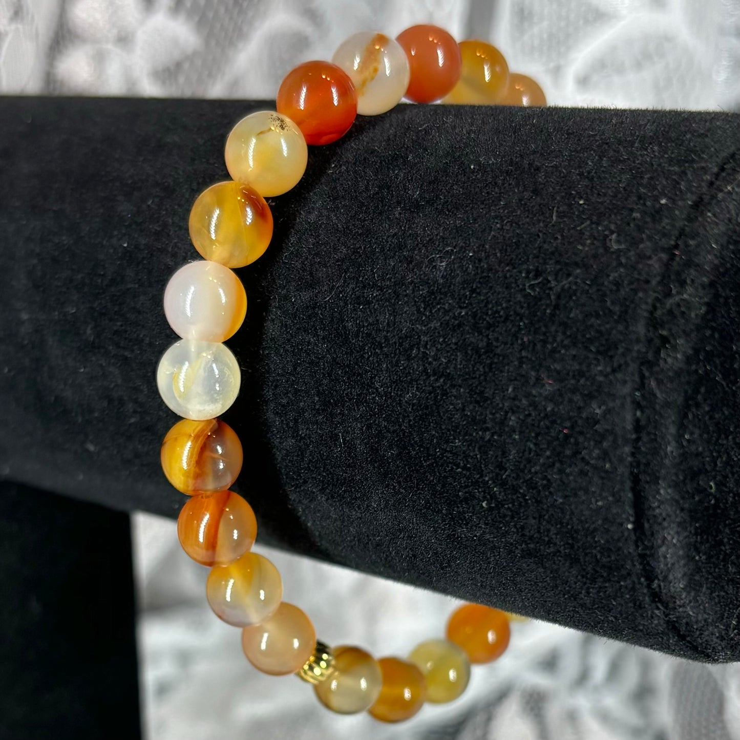 Orange Carnelian Stretchy Bracelet 8mm beads