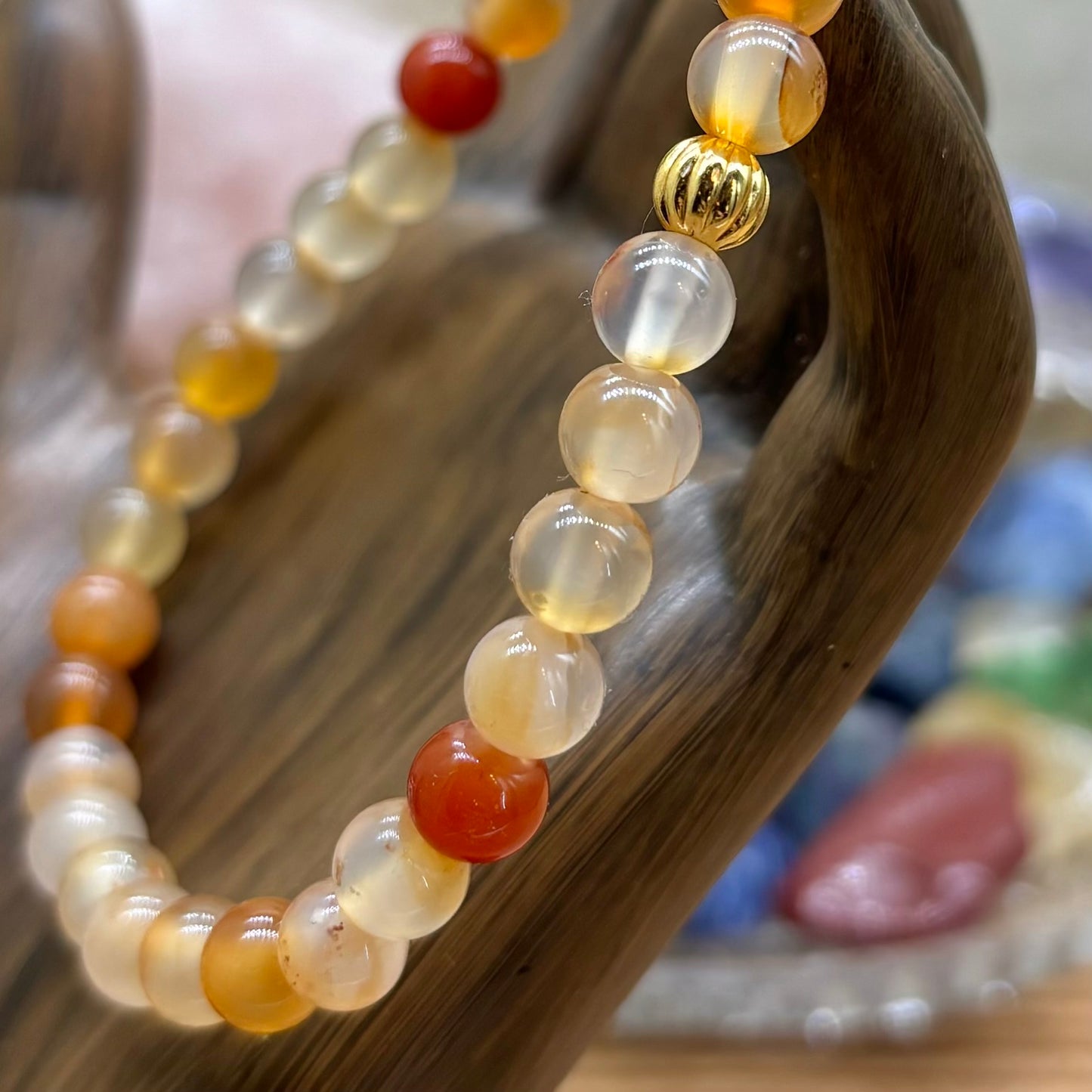 Orange Carnelian Stretchy Bracelet 6mm beads