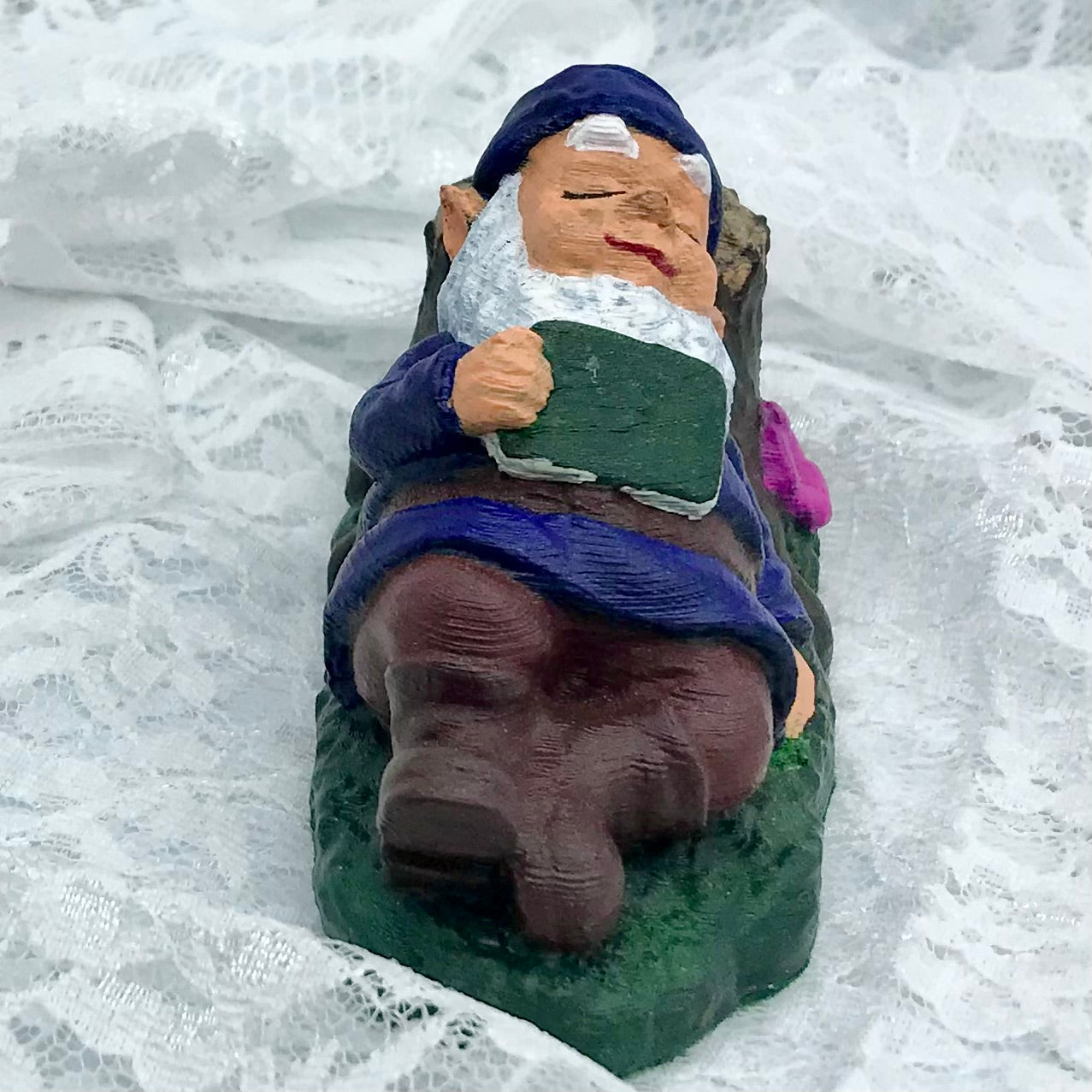 Happy Sleeping Blue Gnome