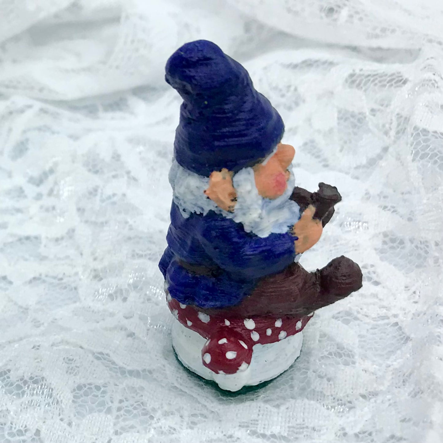 Little Blue Gnome on Mushroom