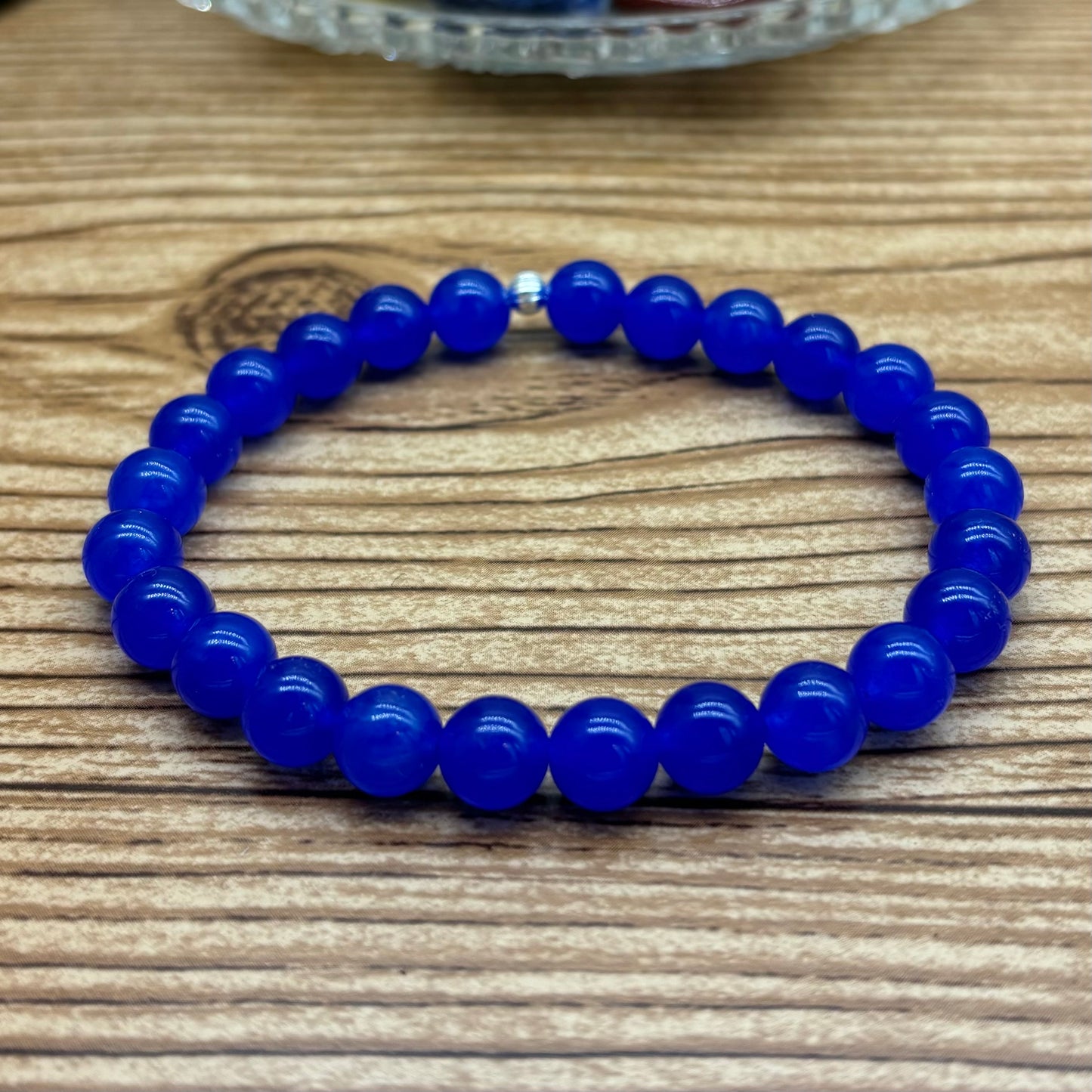 Blue Agate Stretchy Bracelet 8mm beads