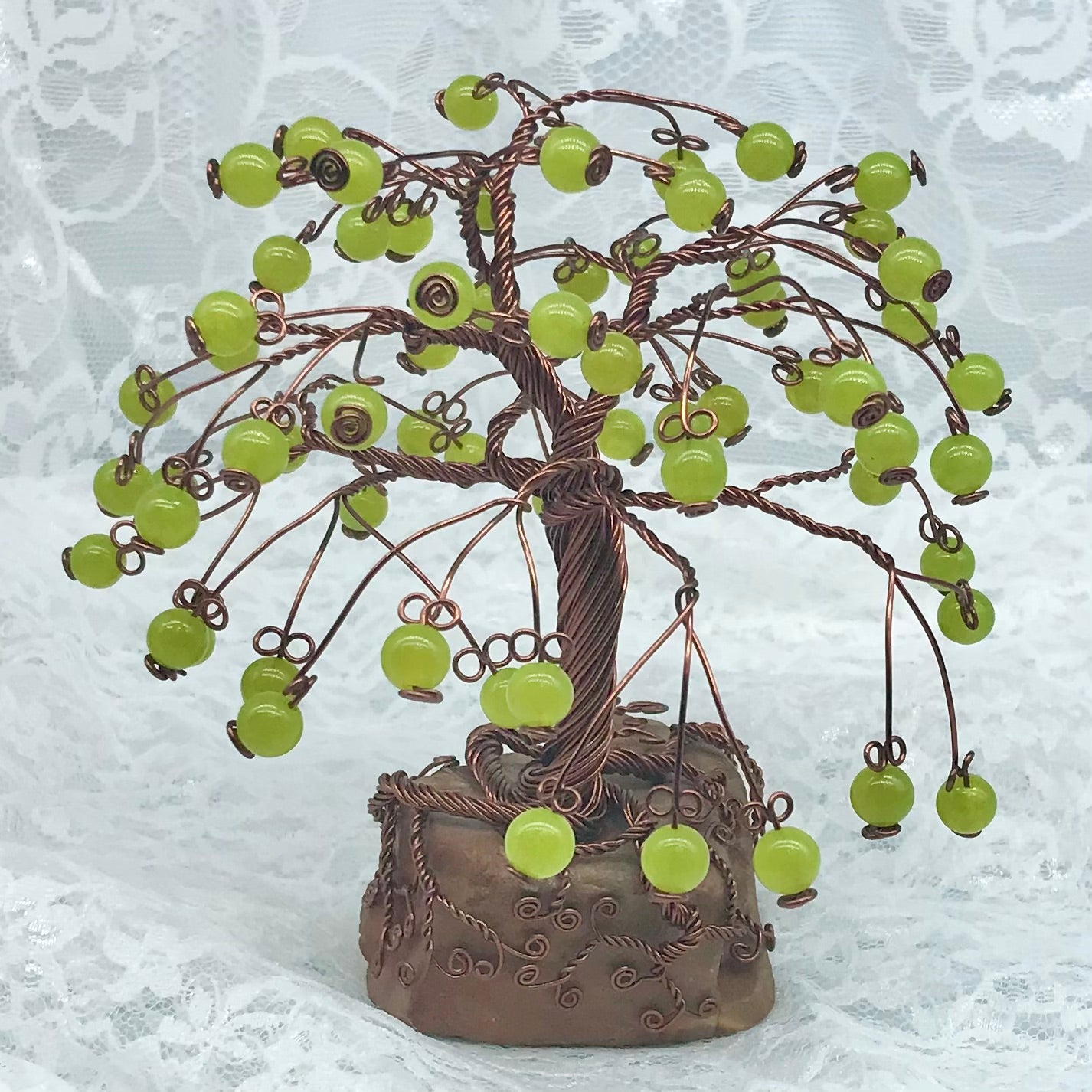 Jade Apple Wire Tree