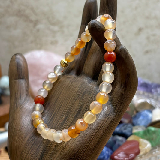 Orange Carnelian Stretchy Bracelet 6mm beads