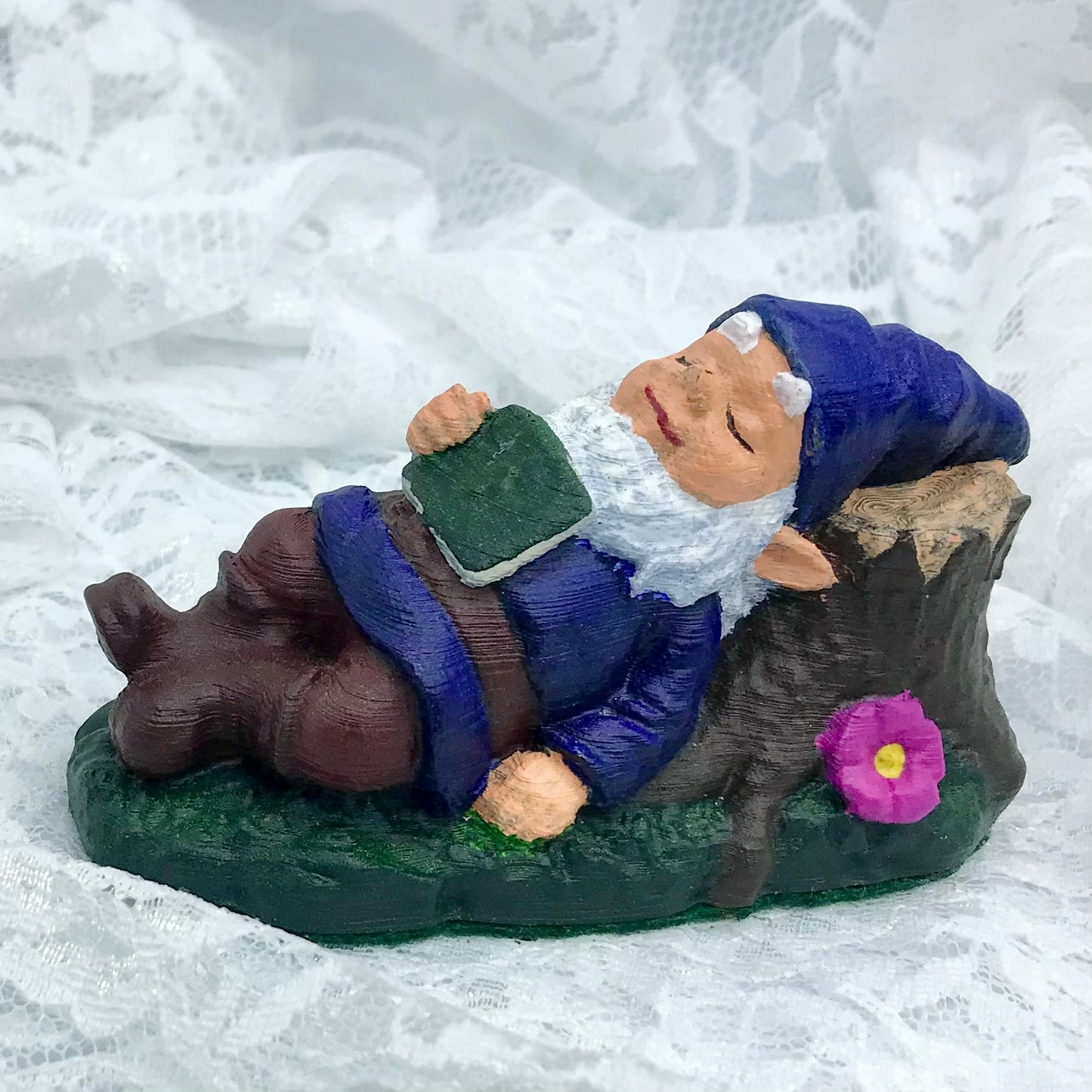 Happy Sleeping Blue Gnome