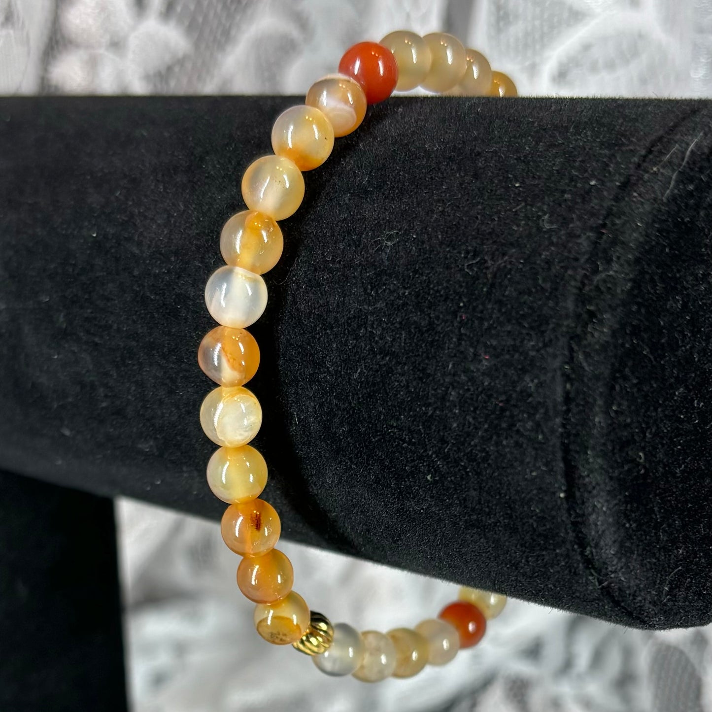 Orange Carnelian Stretchy Bracelet 6mm beads